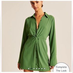 NWT Abercrombie long sleeve green dress